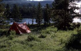 A tent or large tarp for camping